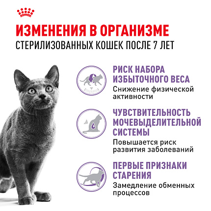 Сухой корм Royal Canin Sterilised 7+ для стерилизованных кошек в возрасте от 7 до 12 лет, 400 гр